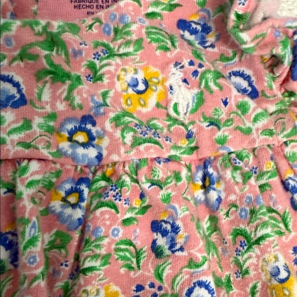 Ralph Lauren Pink Floral Baby Romper - Picture 2 of 3